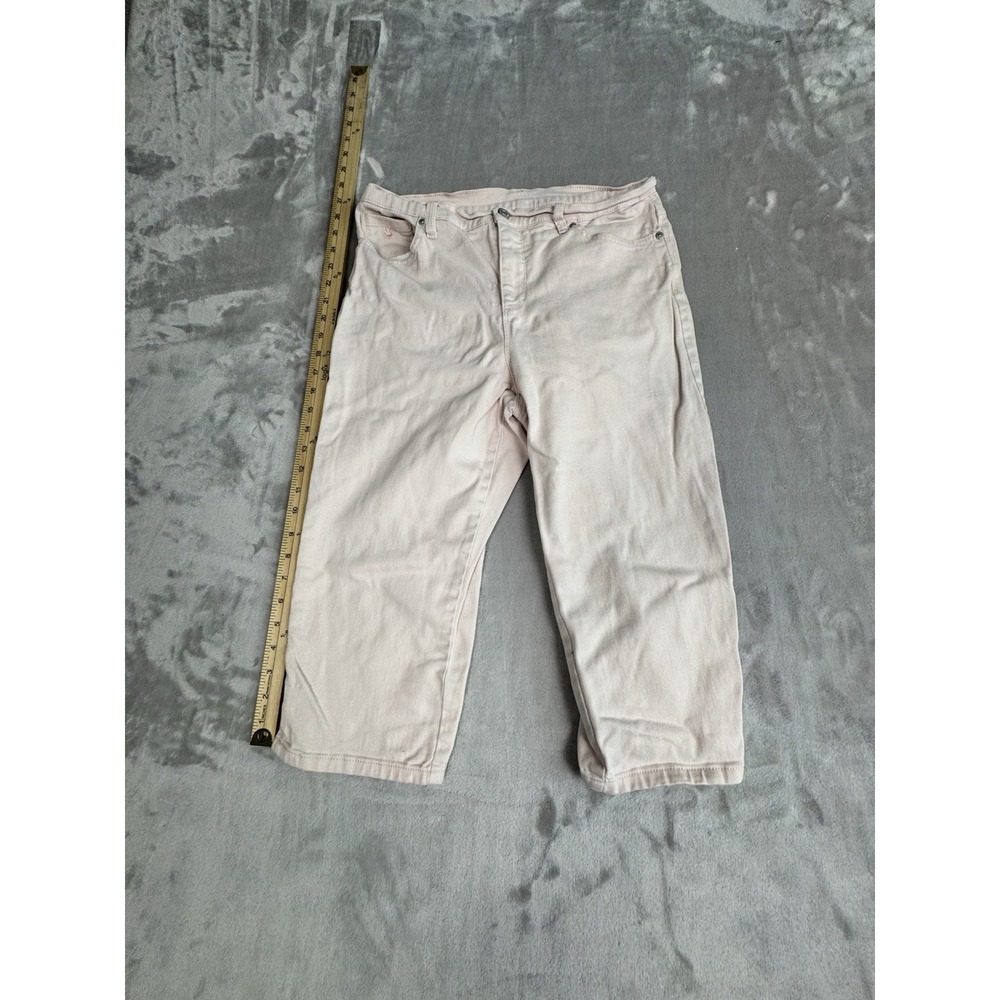 Gloria Vanderbilt Womens 12p Pale Pink Christa Perfect Fit Denim Crop Capri Jean